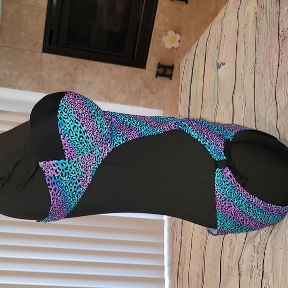 Blue purple leapord monokini - Picture 3 of 8